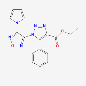 ethyl 5-(4-methylphenyl)-1-[4-(1H-pyrrol-1-yl)-1,2,5-oxadiazol-3-yl]-1H-1,2,3-triazole-4-carboxylate