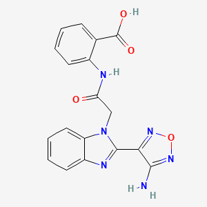 molecular formula C18H14N6O4 B3612324 2-({[2-(4-amino-1,2,5-oxadiazol-3-yl)-1H-benzimidazol-1-yl]acetyl}amino)benzoic acid 