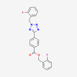 molecular formula C22H16F2N4O2 B3612340 (2-FLUOROPHENYL)METHYL 4-{2-[(2-FLUOROPHENYL)METHYL]-2H-1,2,3,4-TETRAZOL-5-YL}BENZOATE 