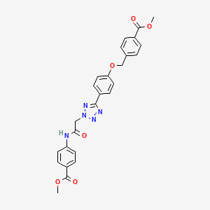 molecular formula C26H23N5O6 B3612355 METHYL 4-({4-[2-({[4-(METHOXYCARBONYL)PHENYL]CARBAMOYL}METHYL)-2H-1,2,3,4-TETRAZOL-5-YL]PHENOXY}METHYL)BENZOATE 