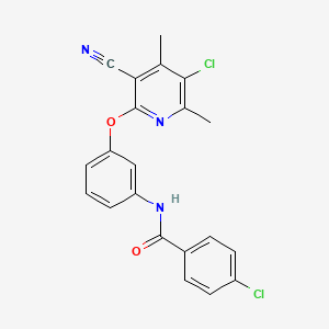 4-chloro-N-{3-[(5-chloro-3-cyano-4,6-dimethylpyridin-2-yl)oxy]phenyl}benzamide