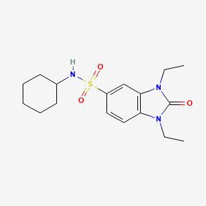 molecular formula C17H25N3O3S B3612402 N-cyclohexyl-1,3-diethyl-2-oxo-2,3-dihydro-1H-benzimidazole-5-sulfonamide 