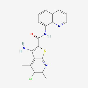 molecular formula C19H15ClN4OS B3612404 3-amino-5-chloro-4,6-dimethyl-N-(quinolin-8-yl)thieno[2,3-b]pyridine-2-carboxamide 