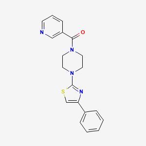 molecular formula C19H18N4OS B3612423 1-(4-phenyl-1,3-thiazol-2-yl)-4-(3-pyridinylcarbonyl)piperazine 