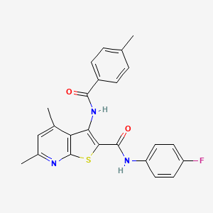 N-(4-FLUOROPHENYL)-4,6-DIMETHYL-3-(4-METHYLBENZAMIDO)THIENO[2,3-B]PYRIDINE-2-CARBOXAMIDE