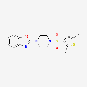 molecular formula C17H19N3O3S2 B3612470 2-{4-[(2,5-dimethyl-3-thienyl)sulfonyl]piperazin-1-yl}-1,3-benzoxazole 