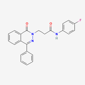 molecular formula C23H18FN3O2 B3612472 N-(4-fluorophenyl)-3-(1-oxo-4-phenyl-2(1H)-phthalazinyl)propanamide 