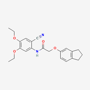 N-(2-cyano-4,5-diethoxyphenyl)-2-(2,3-dihydro-1H-inden-5-yloxy)acetamide