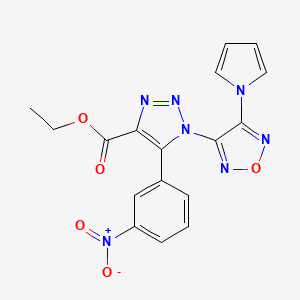 ethyl 5-(3-nitrophenyl)-1-[4-(1H-pyrrol-1-yl)-1,2,5-oxadiazol-3-yl]-1H-1,2,3-triazole-4-carboxylate