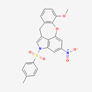 molecular formula C23H18N2O6S B3612512 7-methoxy-2-[(4-methylphenyl)sulfonyl]-4-nitro-2,11-dihydro[1]benzoxepino[4,3,2-cd]indole 