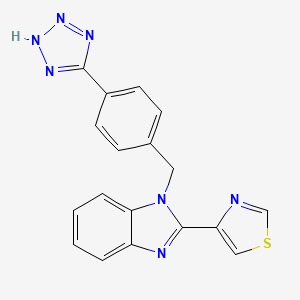 molecular formula C18H13N7S B3612518 1-[4-(1H-tetrazol-5-yl)benzyl]-2-(1,3-thiazol-4-yl)-1H-benzimidazole 