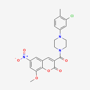 3-{[4-(3-chloro-4-methylphenyl)piperazin-1-yl]carbonyl}-8-methoxy-6-nitro-2H-chromen-2-one