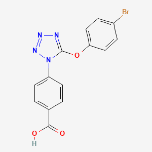 molecular formula C14H9BrN4O3 B3612534 4-[5-(4-BROMOPHENOXY)-1H-1,2,3,4-TETRAZOL-1-YL]BENZOIC ACID 