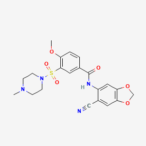 N-(6-CYANO-2H-1,3-BENZODIOXOL-5-YL)-4-METHOXY-3-[(4-METHYLPIPERAZIN-1-YL)SULFONYL]BENZAMIDE