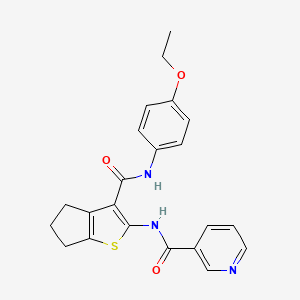 N-(3-{[(4-ethoxyphenyl)amino]carbonyl}-5,6-dihydro-4H-cyclopenta[b]thien-2-yl)nicotinamide