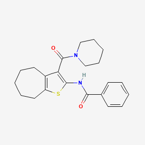 molecular formula C22H26N2O2S B3612694 N-[3-(1-piperidinylcarbonyl)-5,6,7,8-tetrahydro-4H-cyclohepta[b]thien-2-yl]benzamide 