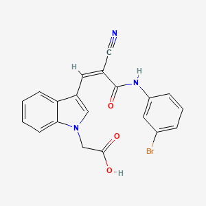 molecular formula C20H14BrN3O3 B3612700 (3-{3-[(3-bromophenyl)amino]-2-cyano-3-oxo-1-propen-1-yl}-1H-indol-1-yl)acetic acid 