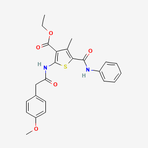 molecular formula C24H24N2O5S B3612716 ethyl 5-(anilinocarbonyl)-2-{[(4-methoxyphenyl)acetyl]amino}-4-methyl-3-thiophenecarboxylate 