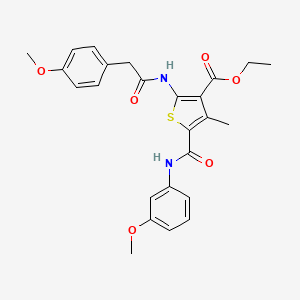 molecular formula C25H26N2O6S B3612719 ETHYL 5-[(3-METHOXYPHENYL)CARBAMOYL]-2-[2-(4-METHOXYPHENYL)ACETAMIDO]-4-METHYLTHIOPHENE-3-CARBOXYLATE 