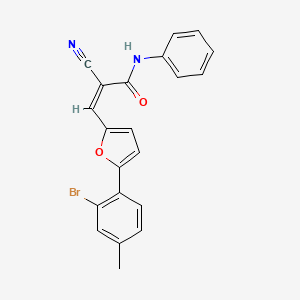 molecular formula C21H15BrN2O2 B3612728 3-[5-(2-bromo-4-methylphenyl)-2-furyl]-2-cyano-N-phenylacrylamide 