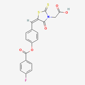 (5-{4-[(4-fluorobenzoyl)oxy]benzylidene}-4-oxo-2-thioxo-1,3-thiazolidin-3-yl)acetic acid