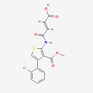 3-thiophenecarboxylic acid, 2-[[(2E)-3-carboxy-1-oxo-2-propenyl]amino]-4-(2-chlorophenyl)-, 3-methyl ester