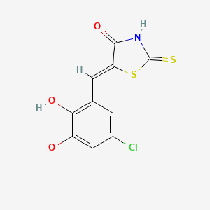 molecular formula C11H8ClNO3S2 B3612762 5-(5-chloro-2-hydroxy-3-methoxybenzylidene)-2-thioxo-1,3-thiazolidin-4-one 