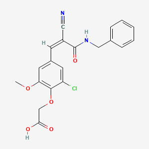 molecular formula C20H17ClN2O5 B3612787 {4-[3-(benzylamino)-2-cyano-3-oxo-1-propen-1-yl]-2-chloro-6-methoxyphenoxy}acetic acid 