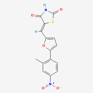 molecular formula C15H10N2O5S B3612803 5-{[5-(2-methyl-4-nitrophenyl)-2-furyl]methylene}-1,3-thiazolidine-2,4-dione 