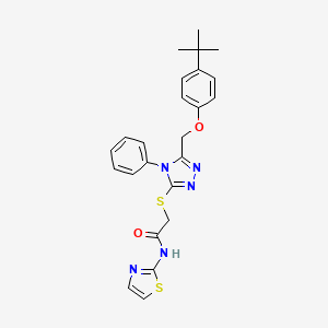 2-({5-[(4-tert-butylphenoxy)methyl]-4-phenyl-4H-1,2,4-triazol-3-yl}thio)-N-1,3-thiazol-2-ylacetamide