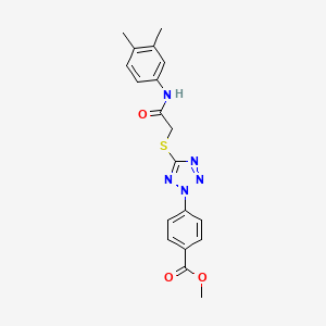 molecular formula C19H19N5O3S B3612818 methyl 4-[5-({2-[(3,4-dimethylphenyl)amino]-2-oxoethyl}thio)-2H-tetrazol-2-yl]benzoate 