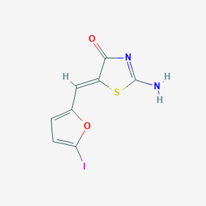 (5Z)-2-amino-5-[(5-iodofuran-2-yl)methylidene]-1,3-thiazol-4-one