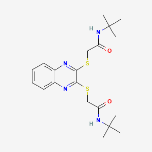 molecular formula C20H28N4O2S2 B3612835 2,2'-[2,3-quinoxalinediylbis(thio)]bis[N-(tert-butyl)acetamide] 