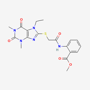 methyl 2-({[(7-ethyl-1,3-dimethyl-2,6-dioxo-2,3,6,7-tetrahydro-1H-purin-8-yl)thio]acetyl}amino)benzoate