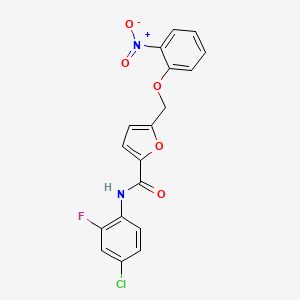 molecular formula C18H12ClFN2O5 B3612896 N-(4-chloro-2-fluorophenyl)-5-[(2-nitrophenoxy)methyl]-2-furamide 