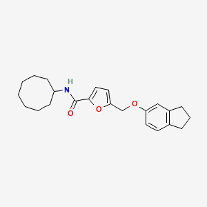 molecular formula C23H29NO3 B3612910 N-cyclooctyl-5-[(2,3-dihydro-1H-inden-5-yloxy)methyl]furan-2-carboxamide 