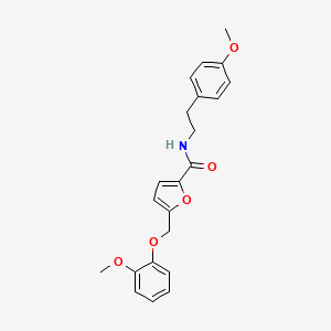 molecular formula C22H23NO5 B3612932 5-[(2-methoxyphenoxy)methyl]-N-[2-(4-methoxyphenyl)ethyl]-2-furamide 