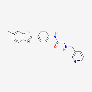 molecular formula C22H20N4OS B3612968 N~1~-[4-(6-methyl-1,3-benzothiazol-2-yl)phenyl]-N~2~-(3-pyridinylmethyl)glycinamide 