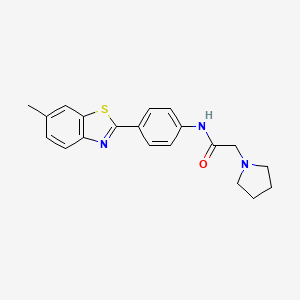 N-[4-(6-methyl-1,3-benzothiazol-2-yl)phenyl]-2-pyrrolidin-1-ylacetamide