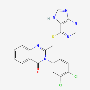 molecular formula C20H12Cl2N6OS B3613028 3-(3,4-dichlorophenyl)-2-[(9H-purin-6-ylthio)methyl]-4(3H)-quinazolinone 