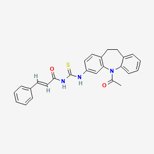 molecular formula C26H23N3O2S B3613032 N-{[(5-acetyl-10,11-dihydro-5H-dibenzo[b,f]azepin-3-yl)amino]carbonothioyl}-3-phenylacrylamide 