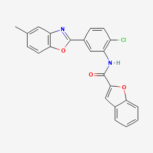 N-[2-chloro-5-(5-methyl-1,3-benzoxazol-2-yl)phenyl]-1-benzofuran-2-carboxamide