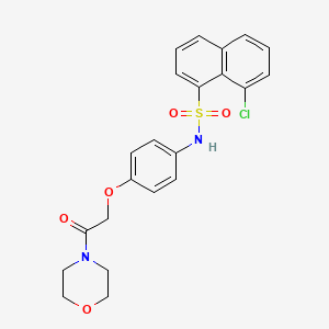 molecular formula C22H21ClN2O5S B3613051 8-chloro-N-{4-[2-(4-morpholinyl)-2-oxoethoxy]phenyl}-1-naphthalenesulfonamide 