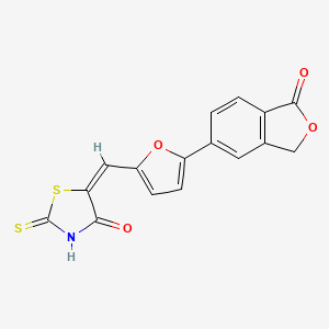 molecular formula C16H9NO4S2 B3613113 5-{[5-(1-oxo-1,3-dihydro-2-benzofuran-5-yl)-2-furyl]methylene}-2-thioxo-1,3-thiazolidin-4-one 