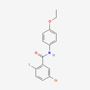 molecular formula C15H13BrINO2 B3613118 5-bromo-N-(4-ethoxyphenyl)-2-iodobenzamide 