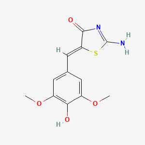 molecular formula C12H12N2O4S B3613128 (5Z)-5-[(4-HYDROXY-3,5-DIMETHOXYPHENYL)METHYLIDENE]-2-IMINO-1,3-THIAZOLIDIN-4-ONE 