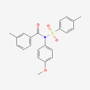 molecular formula C22H21NO4S B3613143 N-(4-methoxyphenyl)-3-methyl-N-[(4-methylphenyl)sulfonyl]benzamide 