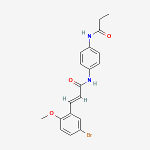 molecular formula C19H19BrN2O3 B3613152 3-(5-bromo-2-methoxyphenyl)-N-[4-(propionylamino)phenyl]acrylamide 