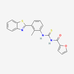 molecular formula C20H15N3O2S2 B3613159 N-({[3-(1,3-benzothiazol-2-yl)-2-methylphenyl]amino}carbonothioyl)-2-furamide 