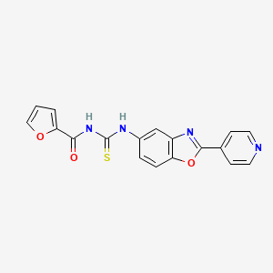 molecular formula C18H12N4O3S B3613170 N-({[2-(4-pyridinyl)-1,3-benzoxazol-5-yl]amino}carbonothioyl)-2-furamide 